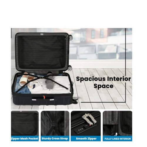 Image of DELSEY PARIS Margot Trolley Bags Set of 3 Cabin, Medium & Large Luggage Premium Hardside Polycarbonate Suitcase 8 Silent Wheels and TSA Lock(Black)