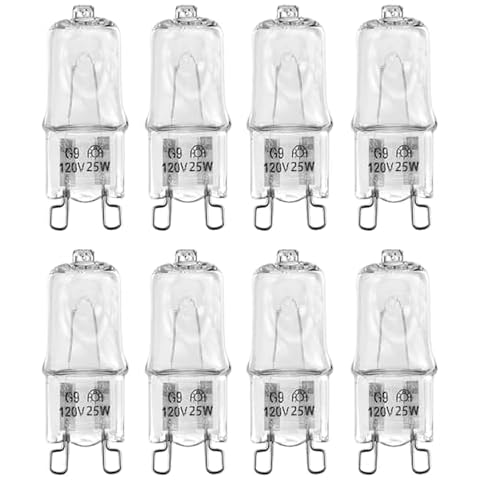 WokHok Appliance W10709921 Microwave Light Bulbs,High Temp Resistant 300℃,25 Watt Bulb for Whirlpool Microwave Oven,Compatible with K-itchenaid Jenn-air Whirlpool Ma-ytag,Warm White,Dimmable,8 Pack Cover