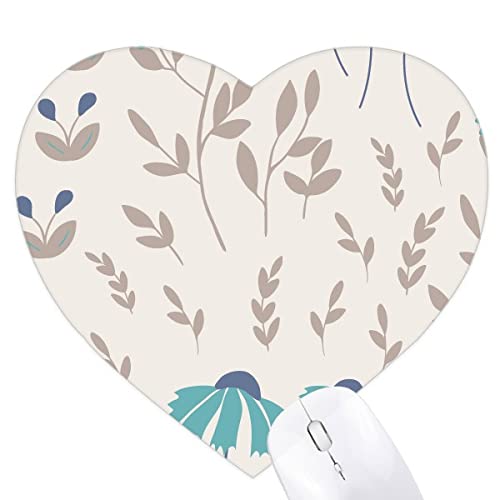 Tapis de souris coeur beige floral pour un bureau zen et élégant