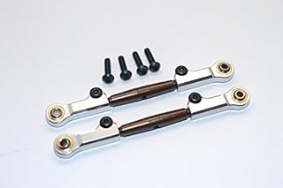 GPM For HPI Bullet Nitro 3.0 Upgrade Parts Spring Steel Rear Adjustable Tie Rod With Aluminum Ends (4mm Anti Cross-Thread, To Extend 78mm-85mm) - 1Pr Set Silver