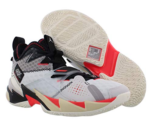 Nike Men's Jordan Why Not Zer0.3 Basketball Shoe, White Univ Red Black MTLC Silver, 11