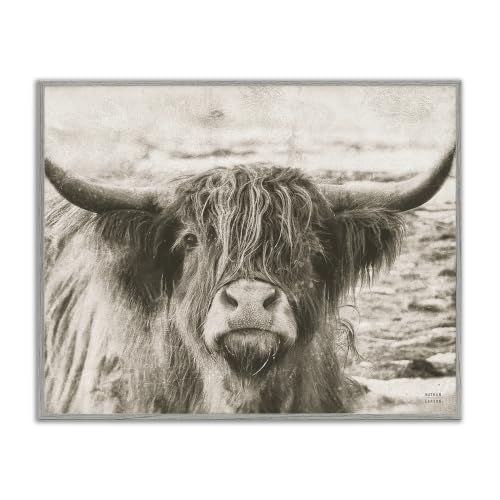 Highland Cattle Gazing Country, 24 x 30 Inch Framed Giclée Print