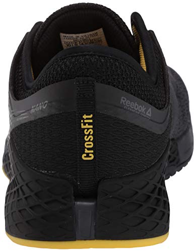 Reebok Nano 9 Cross Trainer Masculino, Preto/cinza verdadeiro/amarelo tóxico, 9