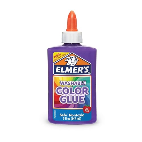 Elmer's Washable Color Glue, Purple, 5 Ounces, for Making Slime, 5 Oz 5 Fl Oz
