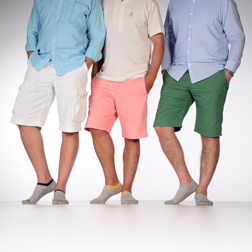 Hugh Ugoli Men's No Show Liner Socks & Cotton, Thin, Casual Seamless Toe Socks, 6 Pairs3