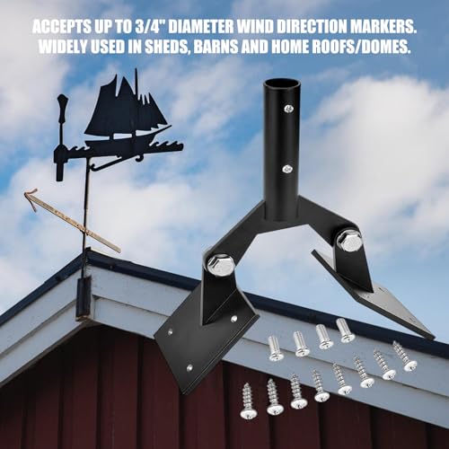 Indicateur de direction du vent : support de toit ajustable pour maison