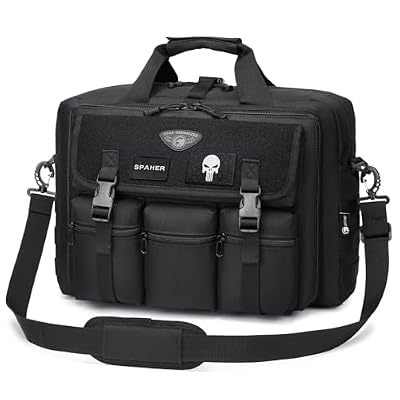 SPAHER Borsa Porta PC 17" Valigetta 24 Ore Borsa Tattica Ventiquattrore Uomo Borsa Lavoro Ufficio Laptop Computer PC Portatile Portadocumenti Cartella Briefcase Messenger Bag