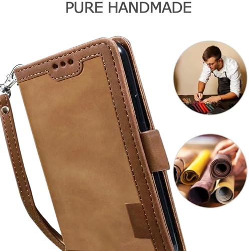 Image of Excelsior Flip Cover Compatible with iPhone 16 Pro | Premium PU Leather | 360 Degree Protection (Coffee)