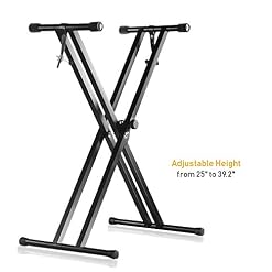Série Pro réglable double Renfort X Style clavier de piano Heavy Duty Premium Support Noir Apl1301 – Image 2