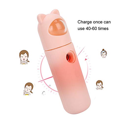 Pulverizador de névoa facial bonito nano, mini máquina de spray facial portátil de umidade, extensão