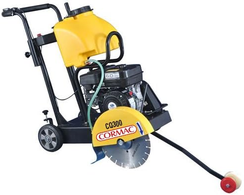CORMAC CQ300 walk behind cement floor saw max 14" blade gasoline engine 6.5 Hp Kapa and water tank INCLUDES 1 x 14" concrete blade