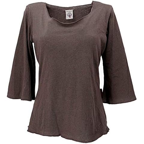 GURU SHOP Baumwollshirt mit Trompetenärmeln aus Bio-Baumwolle Cover