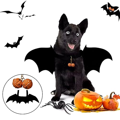 Fledermaus Kostüm Für Haustiere - Halloween Verkleidung Hund Katze Mit Glocke
