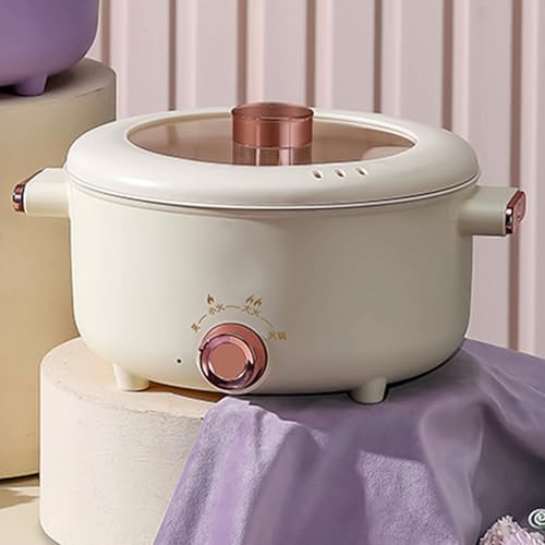 Nurnesy 3.5L Rapid Electric Hot Pot - Multifunctional Cooker for Ramen, Eggs, Pasta, Dumplings, Soup, Porridge & Oatmeal (White) - Image 2