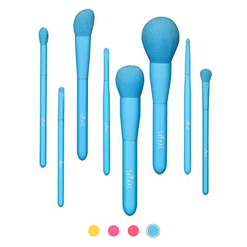 Makeup Brush Set for Powder, Contour, Blush, Eyeshadow, Eyeliner, Blending, Precise, Premium Synthetic Makeup Brush Christmas Gift Set of 8, Blue