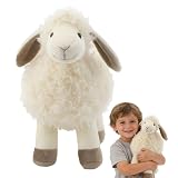 Xiyocadt Plüschtier Schaf 22 cm & 33 cm – Weiches Kuscheltier für Baby und Kinder, Flauschiges Stofftier Lamm als Schlafbegleiter, Süßes Schaf Plüsch zum Kuscheln und Verschenken (Weiß,22CM)