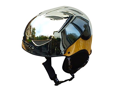 Hardnutz casco da sci e snowboard – argento cromato, per adulti e bambini, certificato 1077:2007