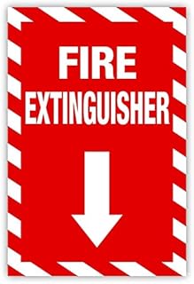 The Sign Studio â€“ 5 Pack of â€“ 4â€X6 - Safety Decals- Fire Extinguisher (Vertical) Labelâ€