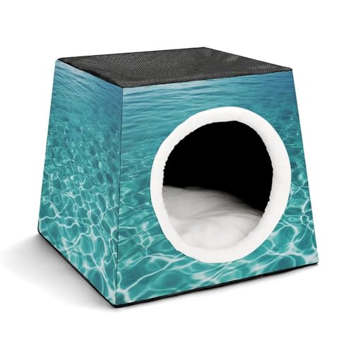 Nichoir confortable capsule d'espace bleu aqua pour chat - 2