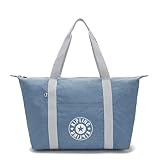 Kipling Women's Art Medium Tote Bag, Lightweight Large Weekender, Travel Handbag, Brush Blue with Co