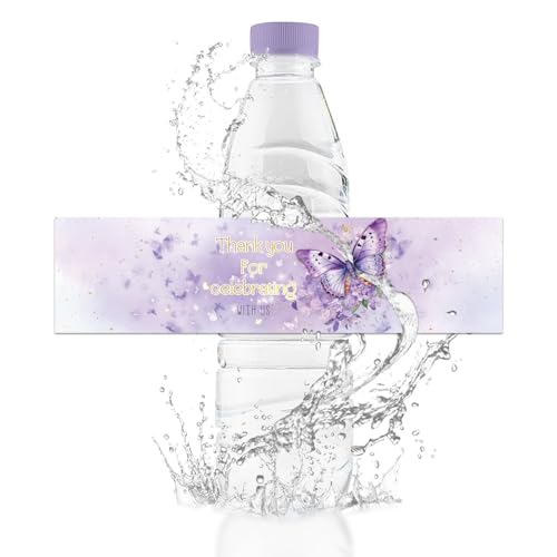 Labels,50pcs Happy Birthday Water Bottle Stickers Purple But