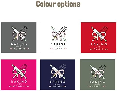 Personalised Baking With Adult Apron | Gift for a Baker for Mother's Day Birthdays or to say Thank You in 6 Colours