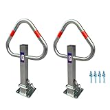 ADO - Barrera para aparcamiento abatible manual con cerradura kali, barreras para parking para reservar su plaza de aparcamiento (2- Barreras)