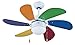 Ventilatore da soffitto decorativo a 6 pale multicolore Zephir ZFS690C diametro 92cm con comando a cordicella - 3 velocità e funzione reversibilità - portalampada attacco e27