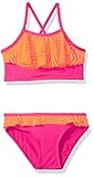 Pink Platinum Girls' Crochet Overlay Two Piece Swimsuit