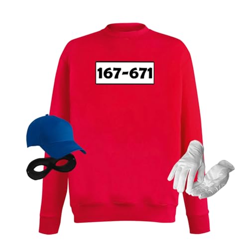 Preisvergleich Produktbild Jimmys Textilfactory Sweatshirt Panzerknacker Karneval Kostüm Set Wunschnummer XS-5XL Herren Verkleidung Fasching Rosenmontag, Größe:3XL, Set: komplett, Logo: Standard-Nr
