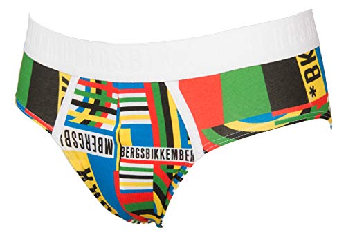 Slip mutanda intimo uomo underwear olympic print BIKKEMBERGS articolo VBKT04842, S400 Multicolor logo, S