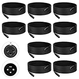 Czgor DMX Cable 25 ft, 10 Pack Flexible 3 Pin Signal XLR Male to Female DMX Cable Wire, Suitable for Stage Lighting Signal DMX512 Connection Stage Light Cables for Stage Lighting Input & Output