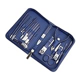 IWOWHERO Edelstahl Nagelpflege Set Tragbares Maniküre und Pediküre Kit mit Sicherem Nagelknipser...