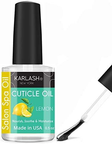 Karlash Salon Spa Premium Brush On Cuticle Oil Natural Healing Infused with Vitamin E Soothes and Moisturizes Cuticles 0.5 oz (Lemon)