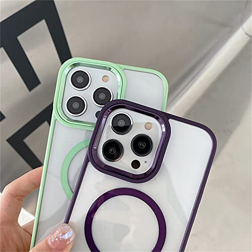 Funda magnética transparente para iPhone 13 Pro con protección de cámara color caramelo G 3