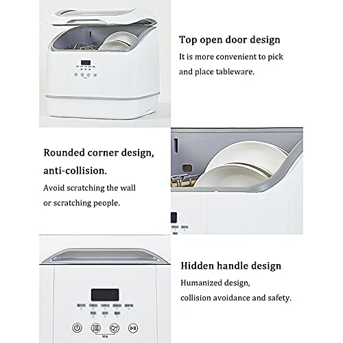 Draagbare Mini Vaatwasser, Compact Afwasmachine, 7 Programma's Mini Servies, Droge functie en licht voor appartementen… - Image 6