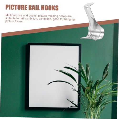 Image of 50Pcs S Shape Heavy Duty Picture Rail Hooks Sturdy Picture Hanging Hardware for Art Exhibitions Easy to Install Molding Hooks for Frames and Displays