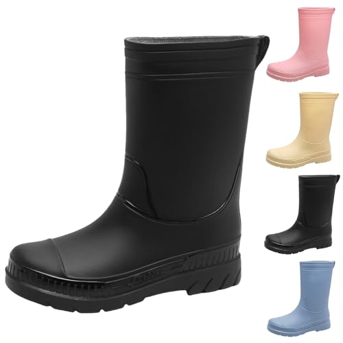 Botas de lluvia para mujer, color negro alto, botas de goma para mujer, 39 impermeables, zapatos de jardín, cerradas, botas de lluvia con plataforma, botas de lluvia unisex, botas de goma informales
