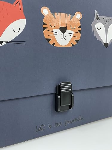 Interdruk - A4 Tierthema Heftbox mit Griff für Kinder - Ideal für Dokumente und Notizbücher - BeBe Friends B