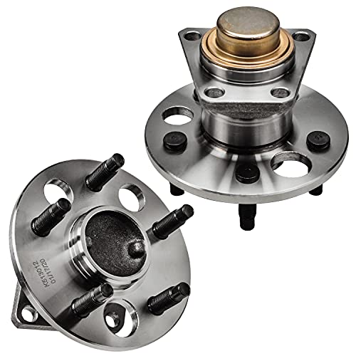 Image of Detroit Axle - Pair Rear Wheel Bearing and Hubs Assembly for 1980-2005 Buick Skyhawk /Skylark, Cadillac Cimarron, Chevy Beretta /Cavalier /Citation, Oldsmobile, Pontiac, 5 Lugs Non-ABS