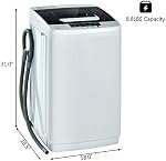 COSTWAY Portable Washing Machine, 2-in-1 Laundry Washer and Spin Combo with 10 Programs, 8.8lbs Capacity, Drain Pump and LED Display, Full Automatic Washer for Apartment, RVs, Dorm, Grey