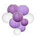 Sonnis Paper Lanterns 12"10" 8"Round lanterns for Birthday Wedding Christmas Party Decorations pink (9pack) … (purple)
