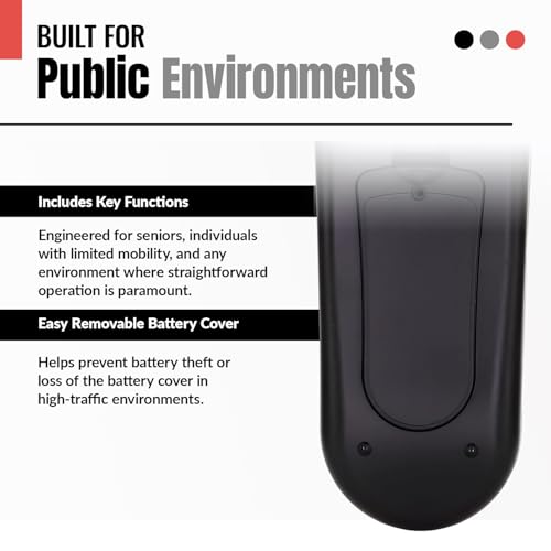 Anderic RR1001 Simple TV Universal Remote - Works All Brands - Great for Hotels and Hospitality Rooms - Simple Universal Remote - Thumbnail 6