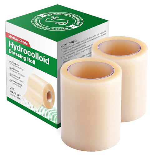 Hydrocolloid Dressing Roll,Waterproof Breathable Cut-to-Size Self-Adhesive Bandage for Blisters, Burns, Acne Spots & Bed Sore Care, Transparent, Hypoallergenic