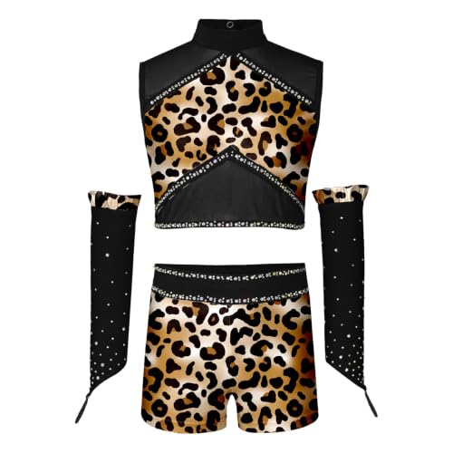 Vêtement danse fille motif vache et manches soirée jazz paillettes