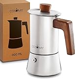 ☕ SIRVE TU CAFÉ CON ESTILO: Impresiona a tus invitados con el elegante diseño de nuestra cafetera italiana. Prepara hasta 6 tazas con la gran capacidad de 300 ml.