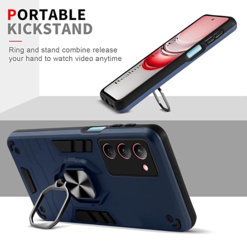 Image of AIBEX Armor Back Cover Compatible for Realme Narzo 80X 5G / Realme P3X 5G / Realme 14X 5G| Rugged Shockproof Case with Ring Holder & Kickstand | Military-Grade Protection | Magnetic Car Mount