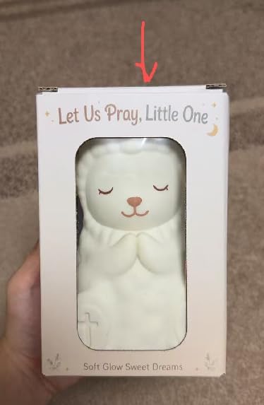 Baptism Gifts for Boys & Girls, Praying Lamb Night Light with Prayer Book, Christian Baby Gift Set for Christening & Baby Dedication, Silicone Tap Nursery Light — 사진 1