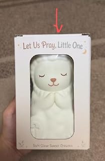 Baptism Gifts for Boys & Girls, Praying Lamb Night Light with Prayer Book, Christian Baby Gift Set for Christening & Baby Dedication, Silicone Tap Nursery Light