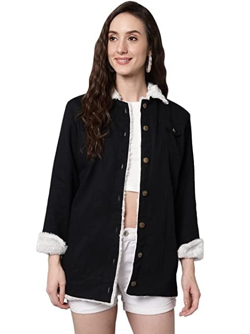 Women Cotton Blend Full Sleeve Solid Long Knee Length Jacket-image-44